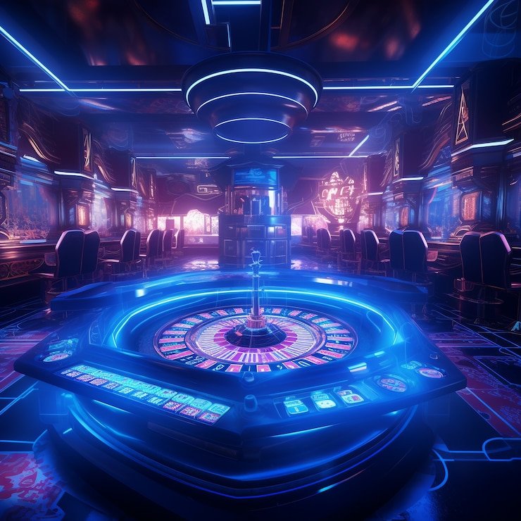 Professional esports tournament arena with competitive gaming setup